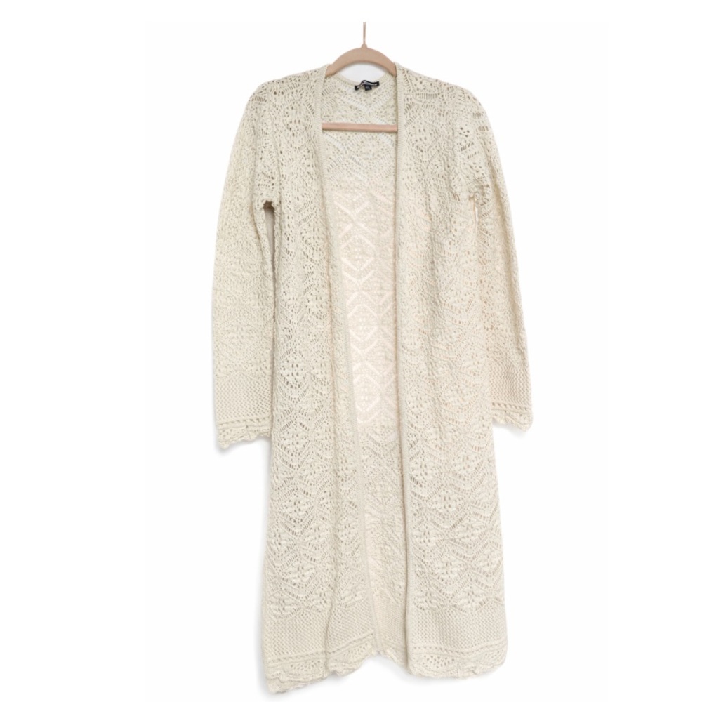 Freshman Cream Open-Front Sweater